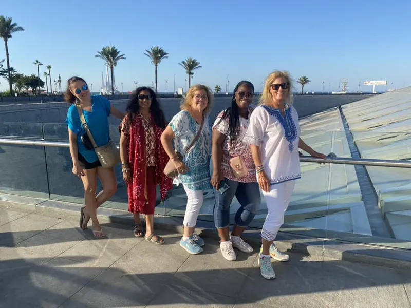 Bhavna with clients at a gathering