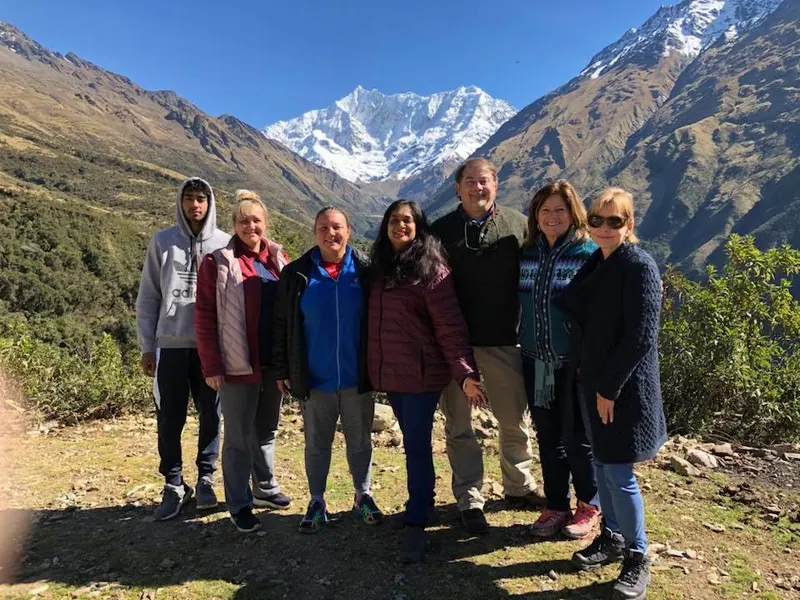Bhavna with clients at a gathering