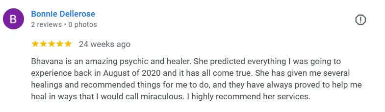 Screenshot of a Google review for Bhavna's Wellness Group