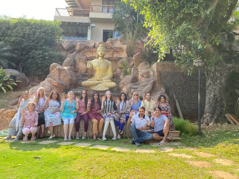 Bhavna with clients at a gathering