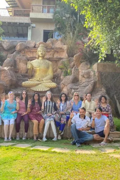 A moment from a gathering or retreat with Bhavna