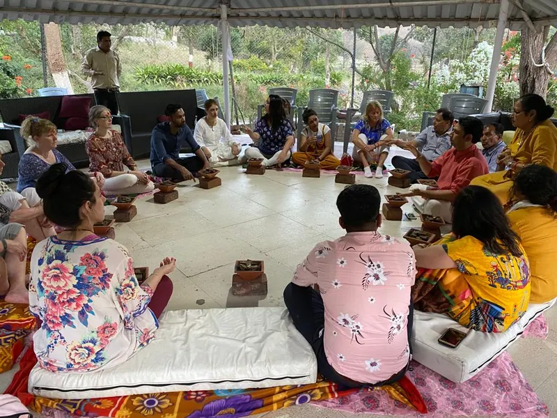 A moment from a retreat or gathering with Bhavna