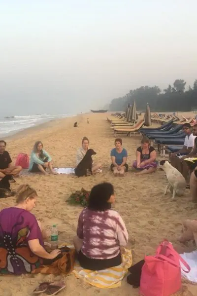 A moment from a gathering or retreat with Bhavna