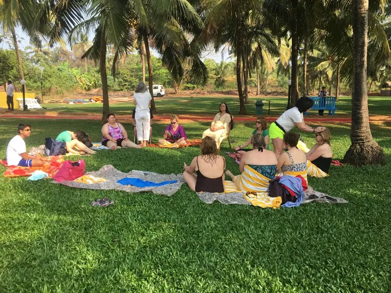 Bhavna with clients at a gathering
