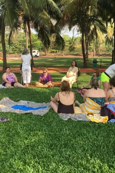 A moment from a gathering or retreat with Bhavna